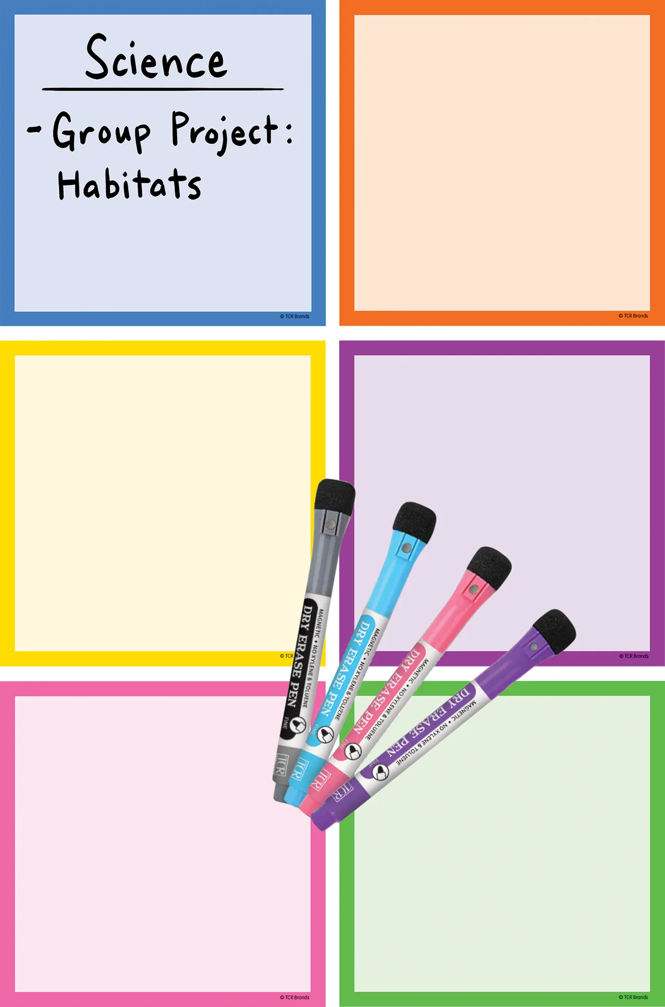 Colorful Dry-Erase Magnetic Square Notes