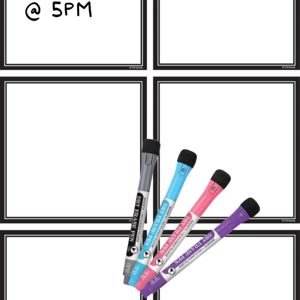 Black & White Dry-Erase Magnetic Square Notes