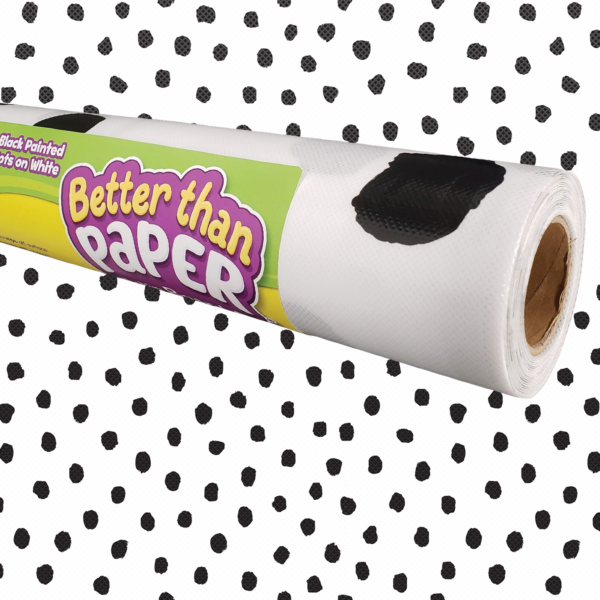 Black Painted Dots on White Better Than Paper Bulletin Board Rol