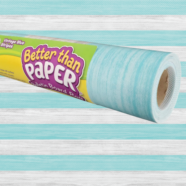 Vintage Blue Stripes Better Than Paper Bulletin Board Rol