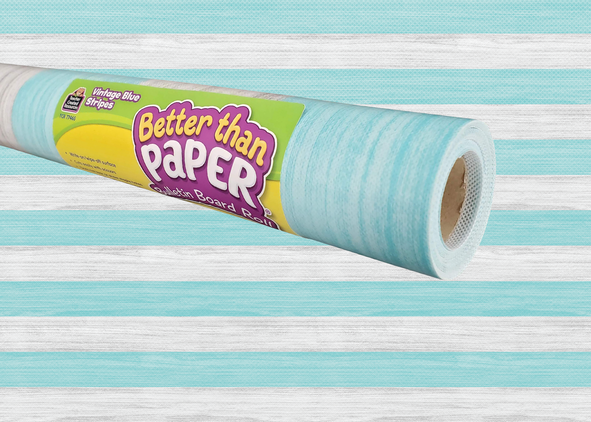 Vintage Blue Stripes Better Than Paper Bulletin Board Rol