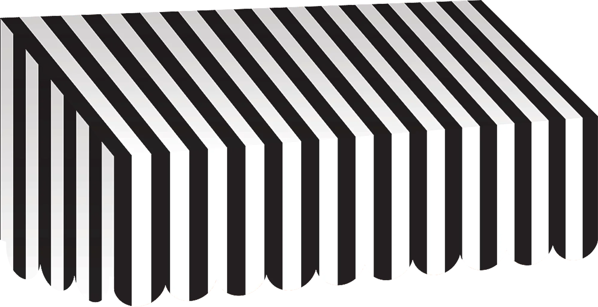 Black & White Stripes Awning