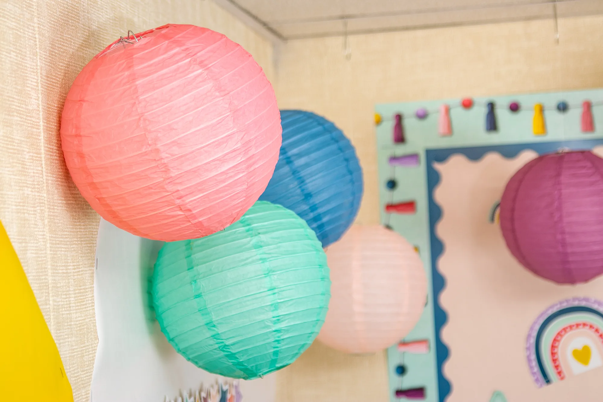 Oh Happy Day 8" Hanging Paper Lanterns - Image 2