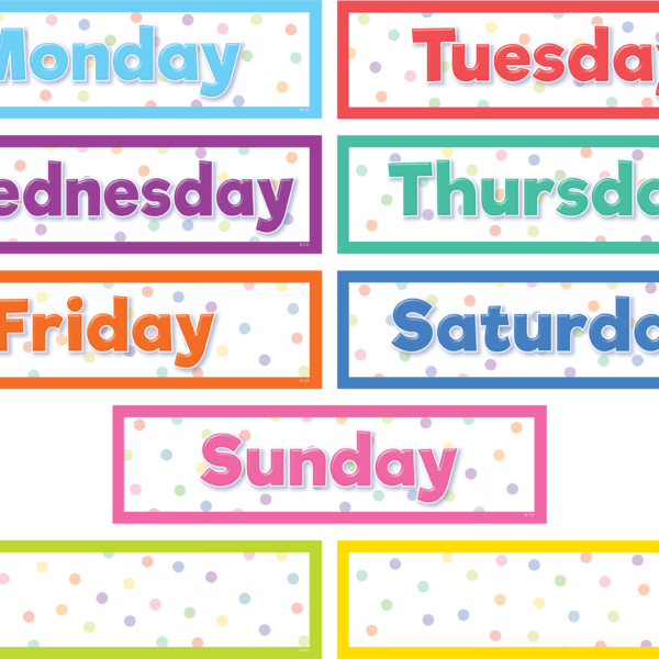 Colorful Magnetic Days of the Week