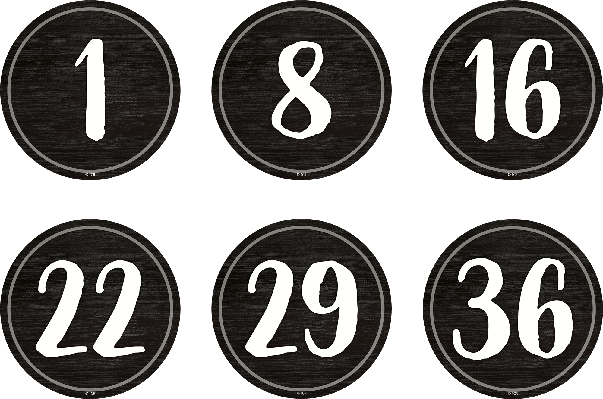 Spot On Floor Markers Modern Farmhouse Numbers 1-36 "