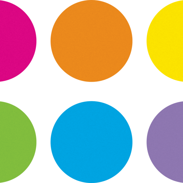 Spot On Dry-Erase Desktop Writing Spots Bright Circles - 10-1/"