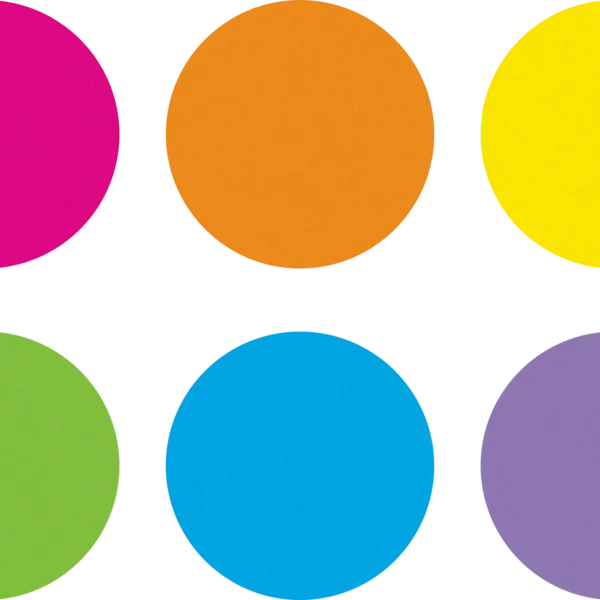 Spot On Dry-Erase Desktop Writing Spots Bright Circles - 10-1/"