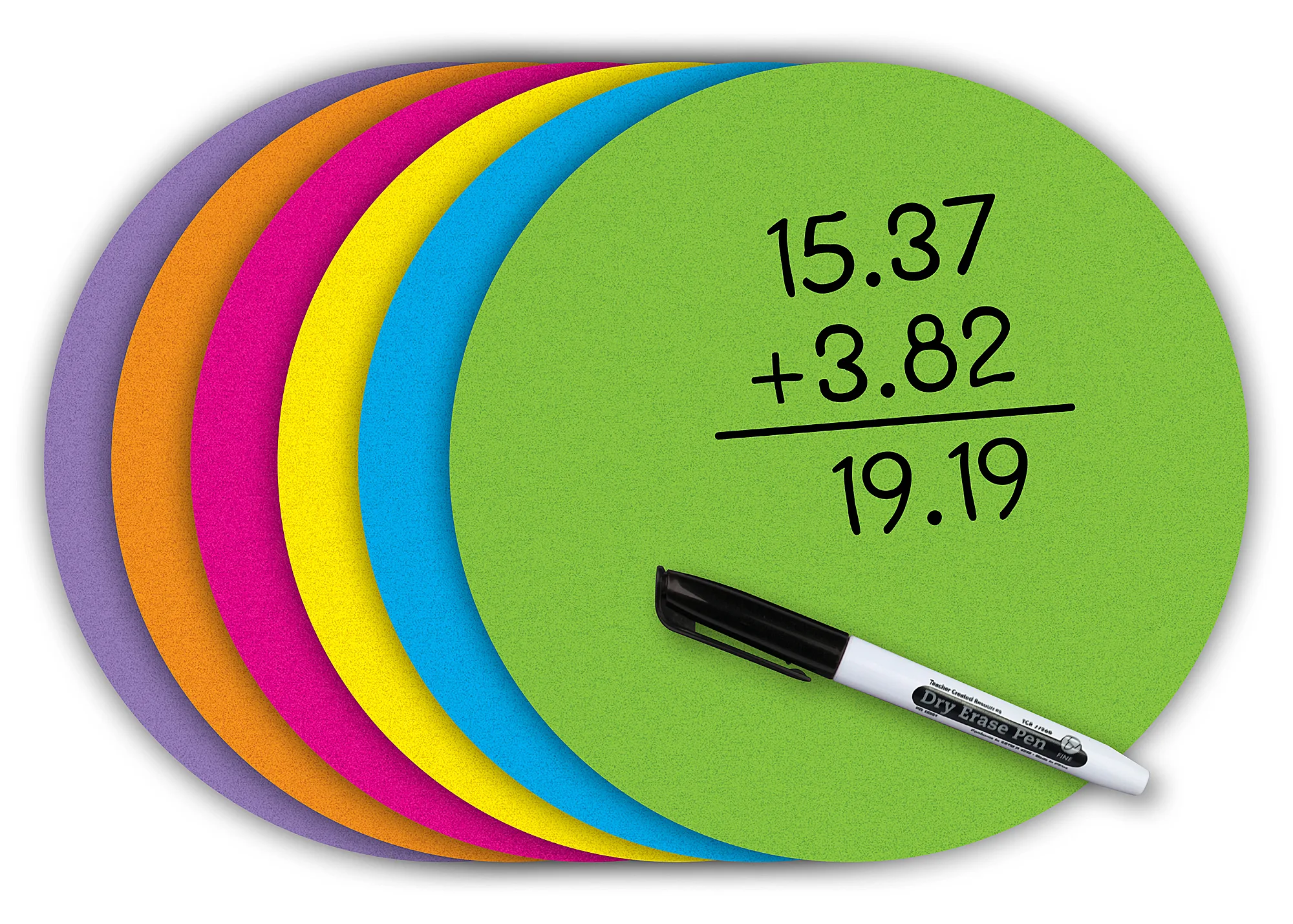 Spot On Dry-Erase Desktop Writing Spots Bright Circles - 10-1/" - Image 2