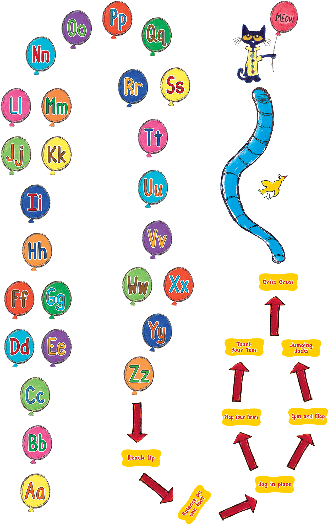 Pete the Cat Alphabet Balloons Sensory Pat