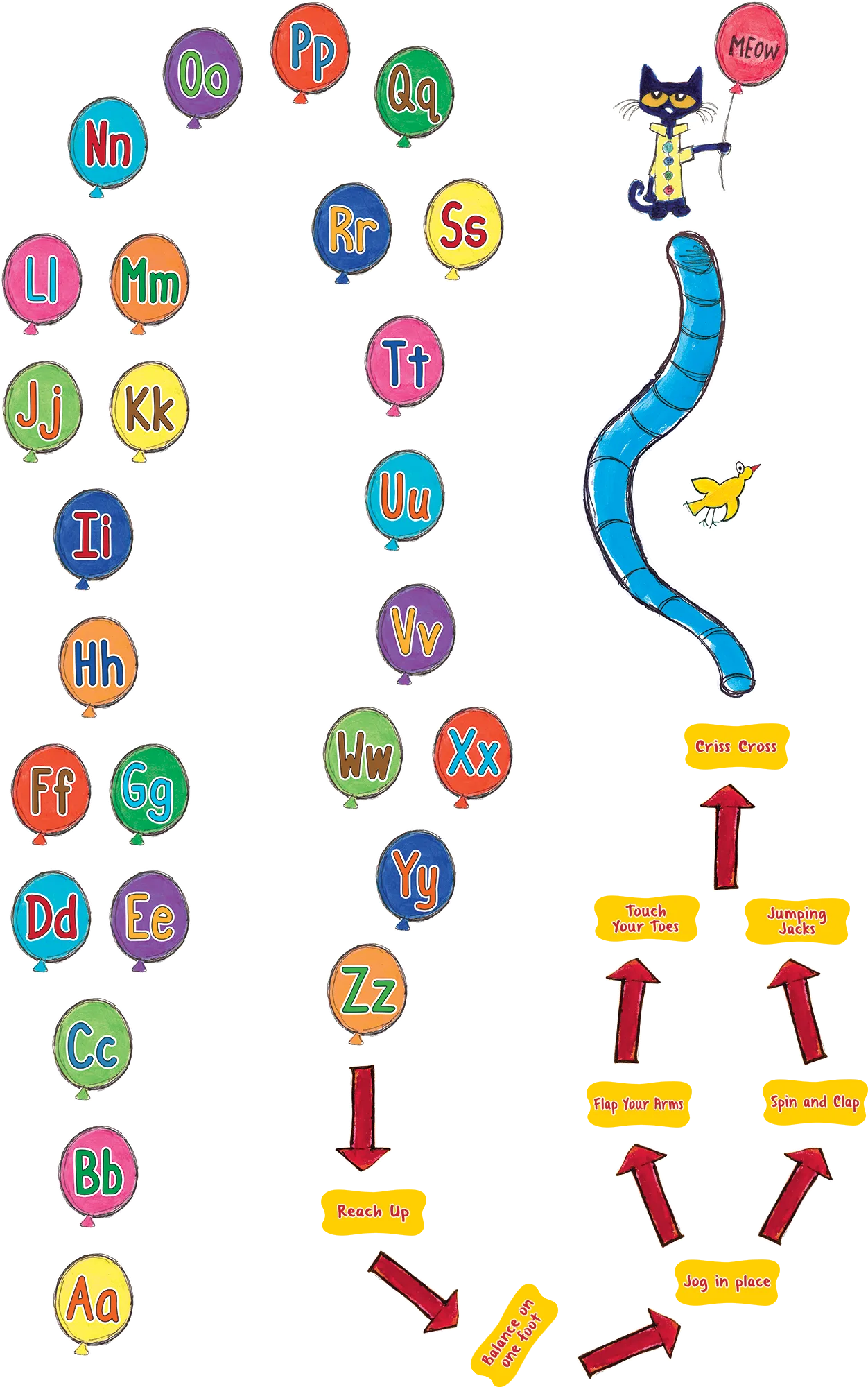 Pete the Cat Alphabet Balloons Sensory Pat