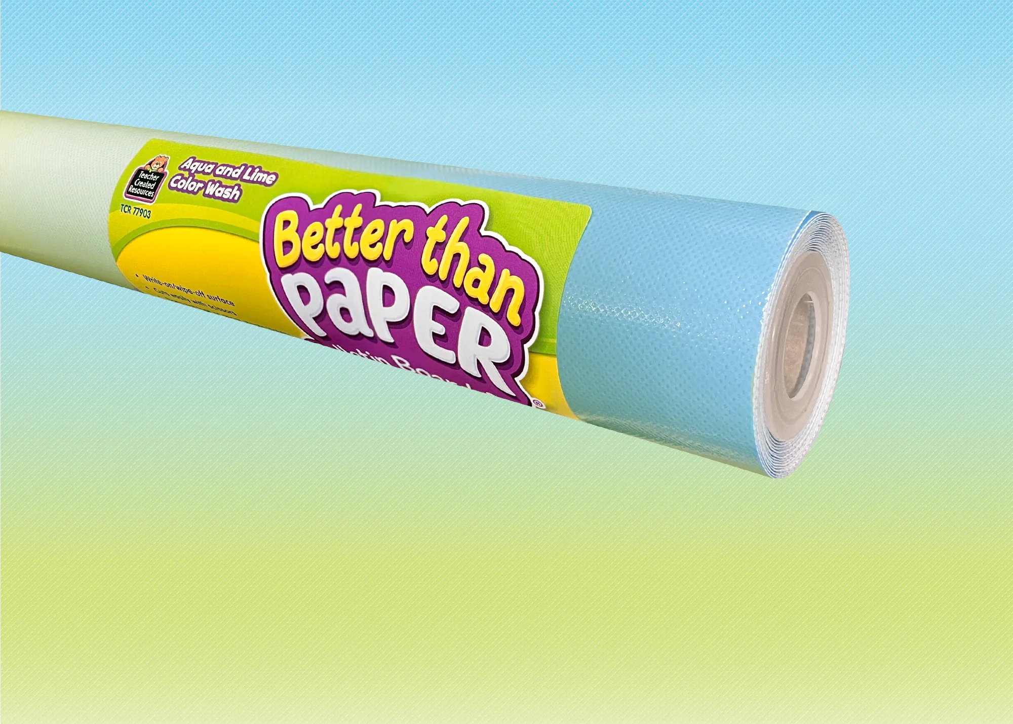 Aqua and Lime Color Wash Better Than Paper Bulletin Board Rol