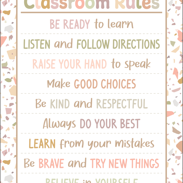 Terrazzo Tones Classroom Rules Chart