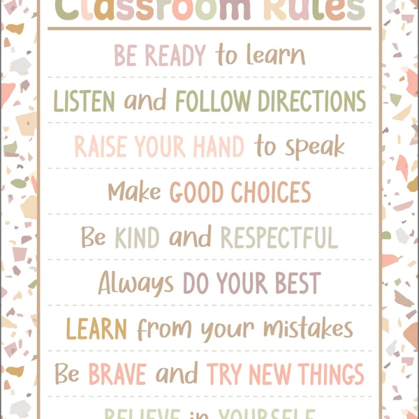 Terrazzo Tones Classroom Rules Chart