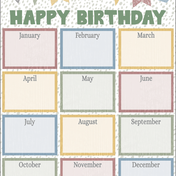 Classroom Cottage Happy Birthday Chart