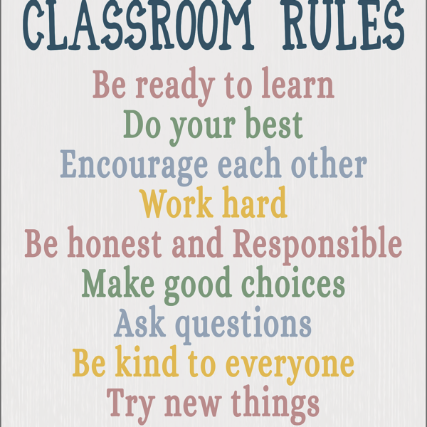 Classroom Cottage Classroom Rules Chart