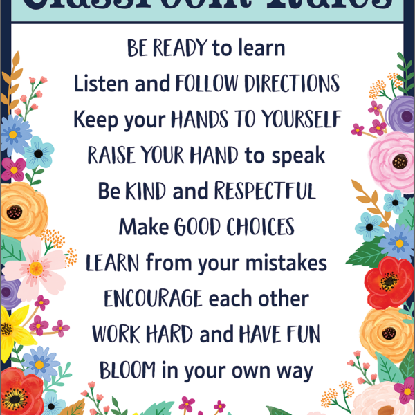 Wildflowers Classroom Rules Chart
