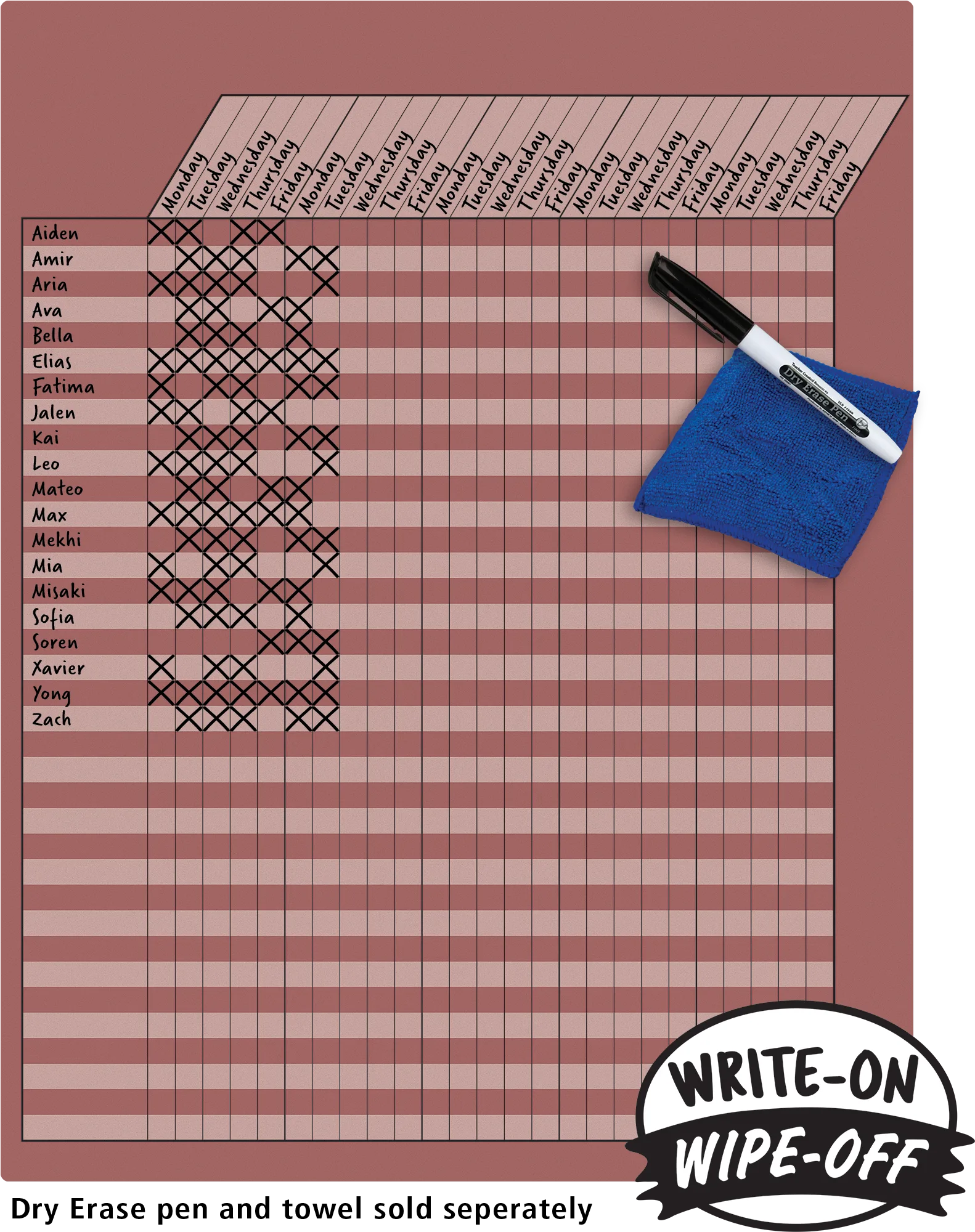 Deep Rose Incentive Write-On/Wipe-Off Chart - Image 2