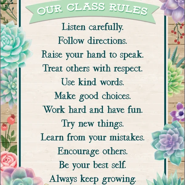 Rustic Bloom Our Class Rules Chart