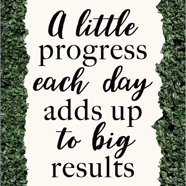 A Little Progress Each Day Adds up to Big Results Positive Poster