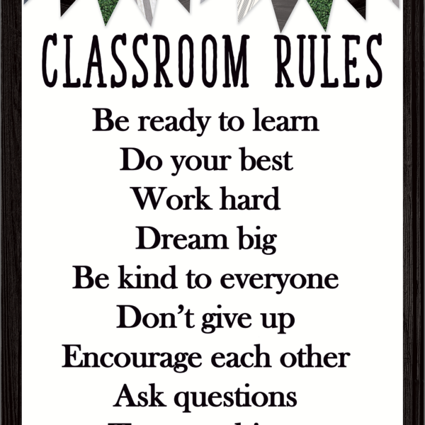 Modern Farmhouse Classroom Rules Chart