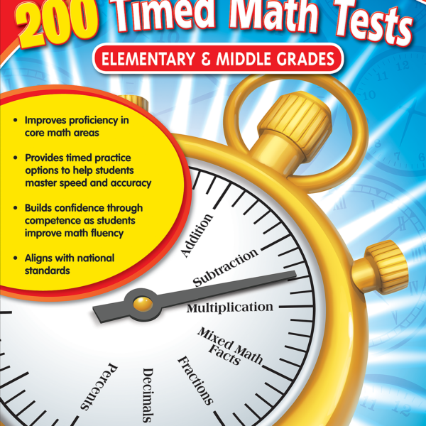 200 Timed Math Tests - Elementary & Middle Grades