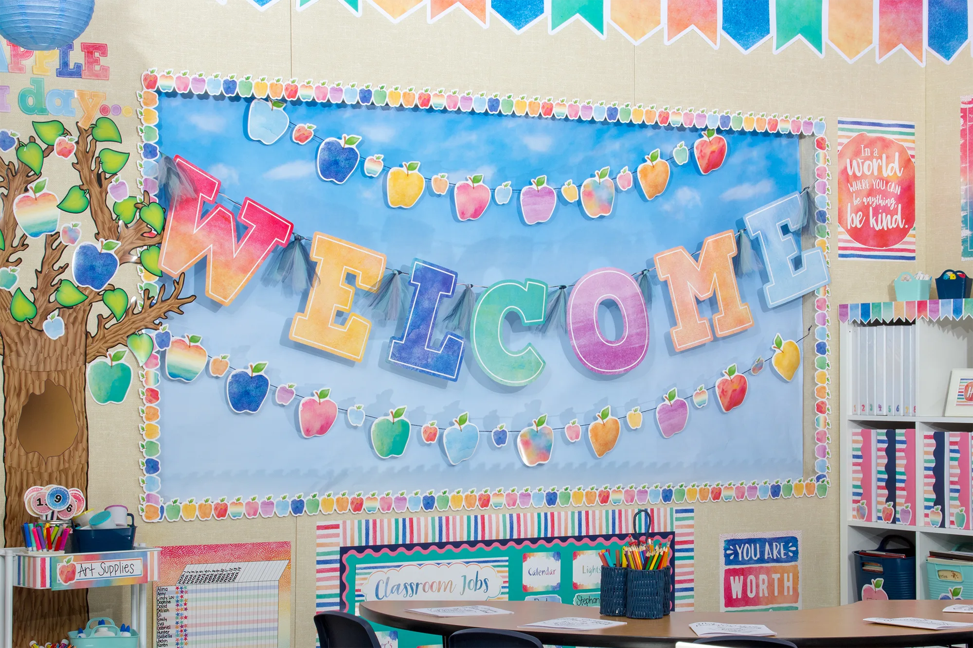 Watercolor Welcome Bulletin Board - Image 2