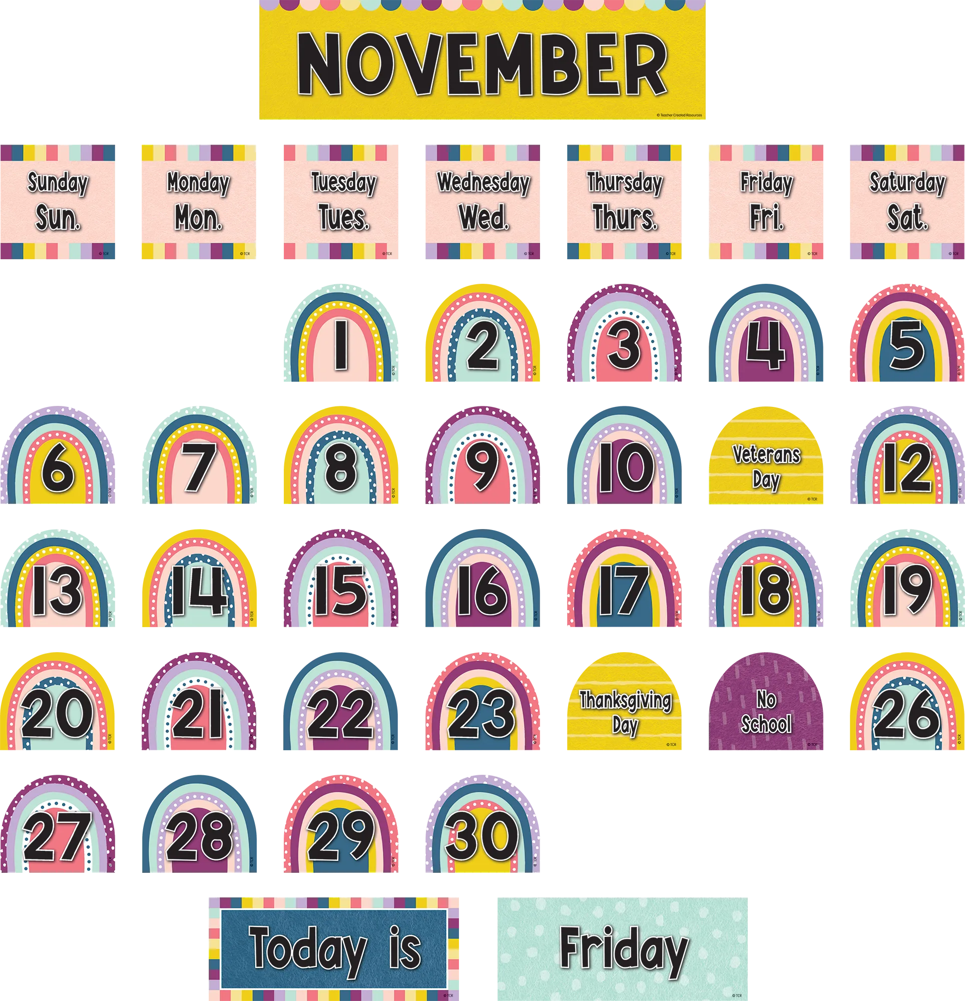 Oh Happy Day Calendar Pocket Chart Cards