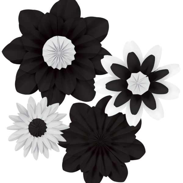 Black and White Paper Flowers