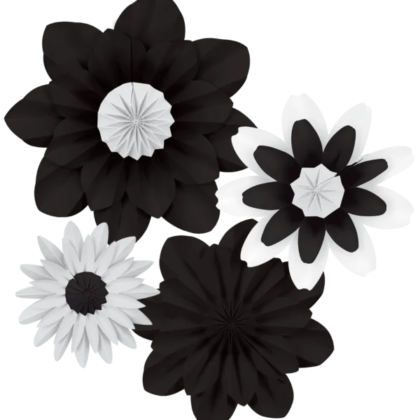 Black and White Paper Flowers