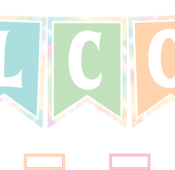 Pastel Pop Pennants Welcome Bulletin Board