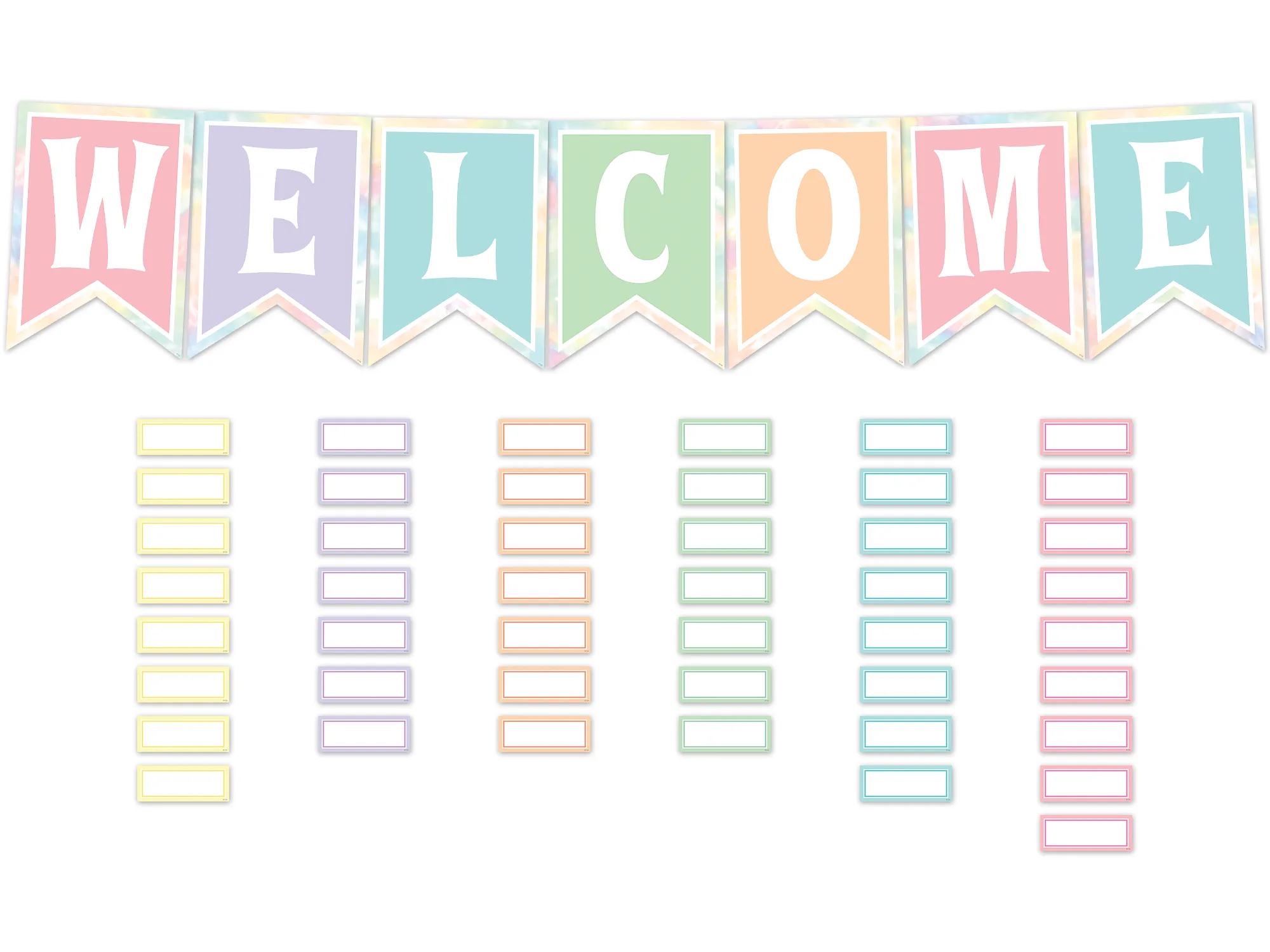 Pastel Pop Pennants Welcome Bulletin Board - Image 2