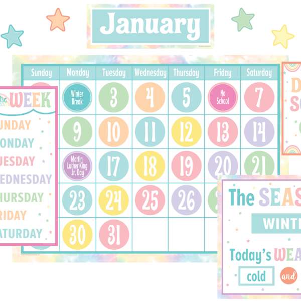 Pastel Pop Calendar Bulletin Board