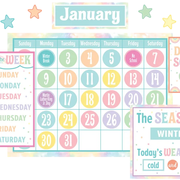 Pastel Pop Calendar Bulletin Board