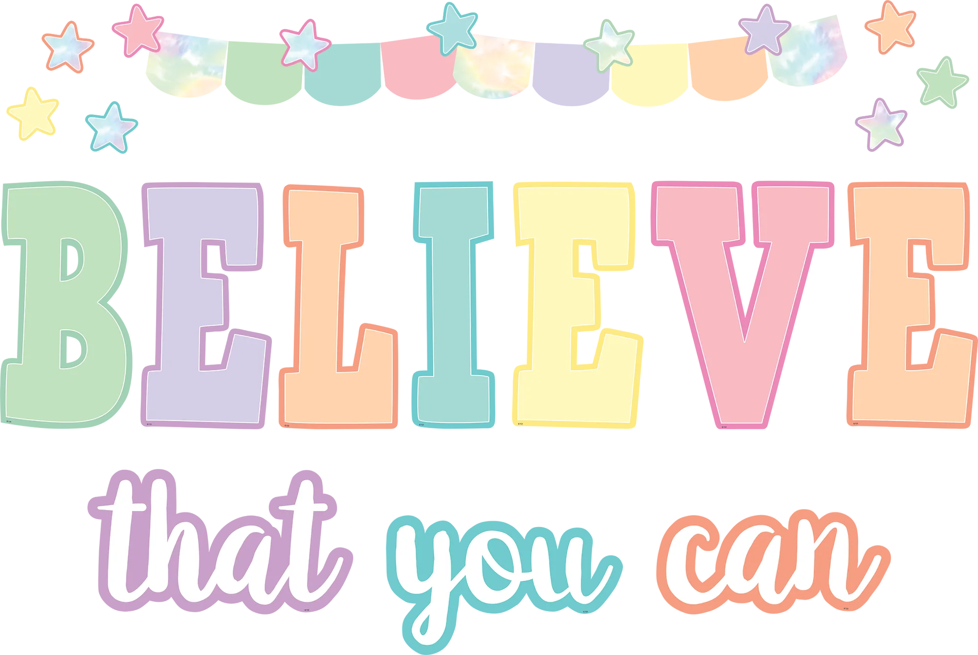 Pastel Pop Believe That You Can Bulletin Board