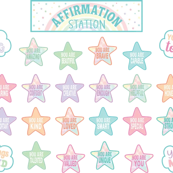 Pastel Pop Positive Affirmations Mini Bulletin Board
