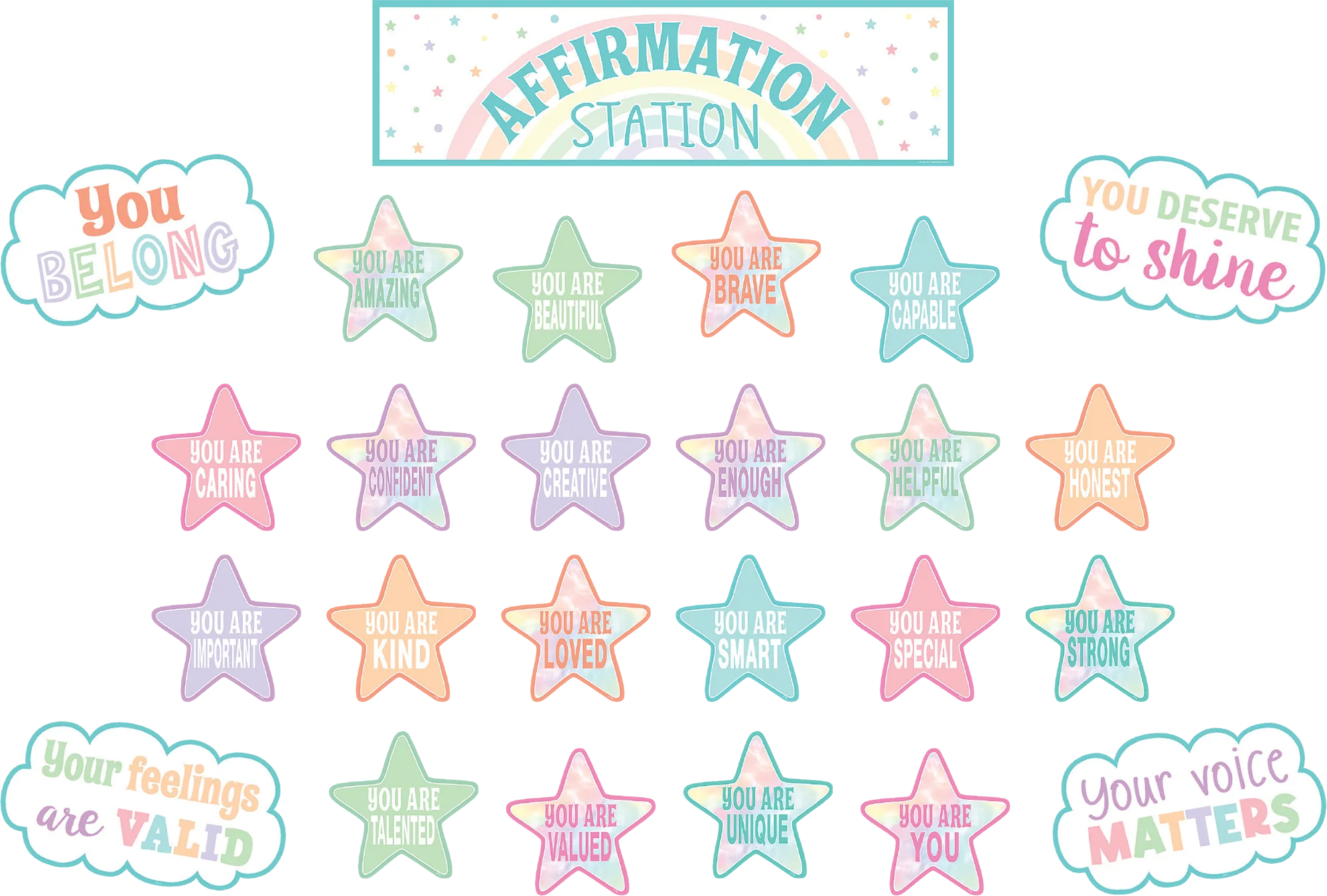 Pastel Pop Positive Affirmations Mini Bulletin Board