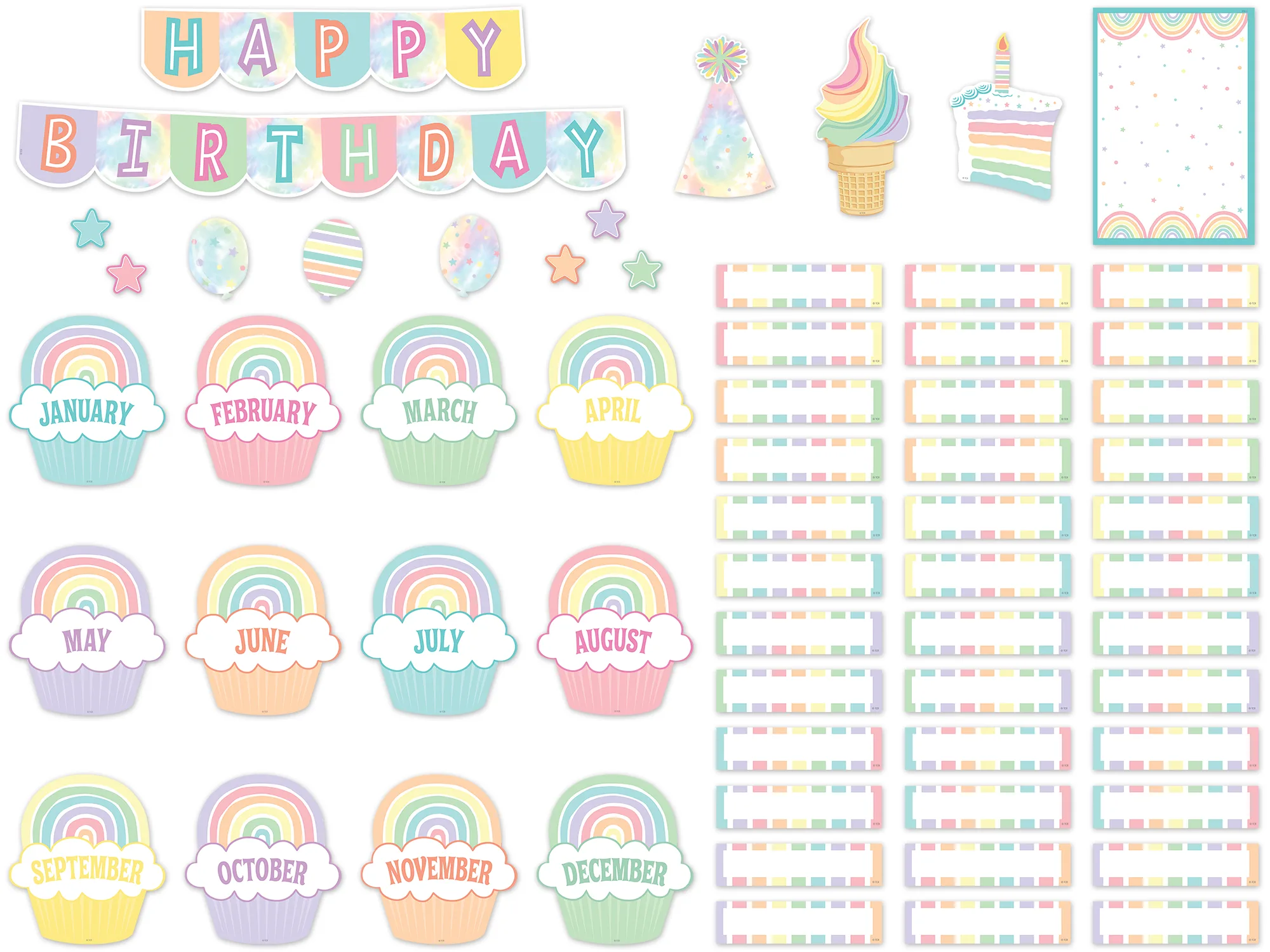 Pastel Pop Happy Birthday Mini Bulletin Board - Image 2
