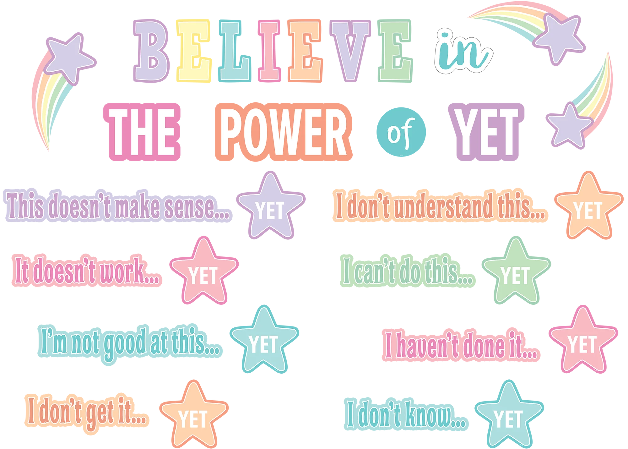 Pastel Pop Believe in the Power of Yet Mini Bulletin Board