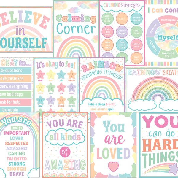 Pastel Pop Calming Strategies Small Poster Pack