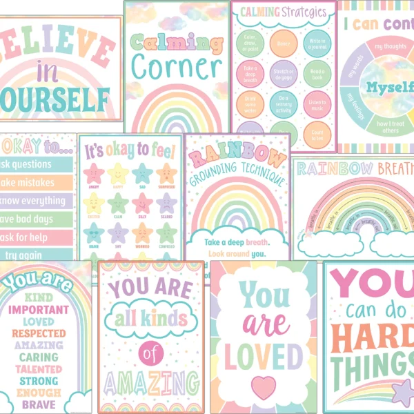 Pastel Pop Calming Strategies Small Poster Pack