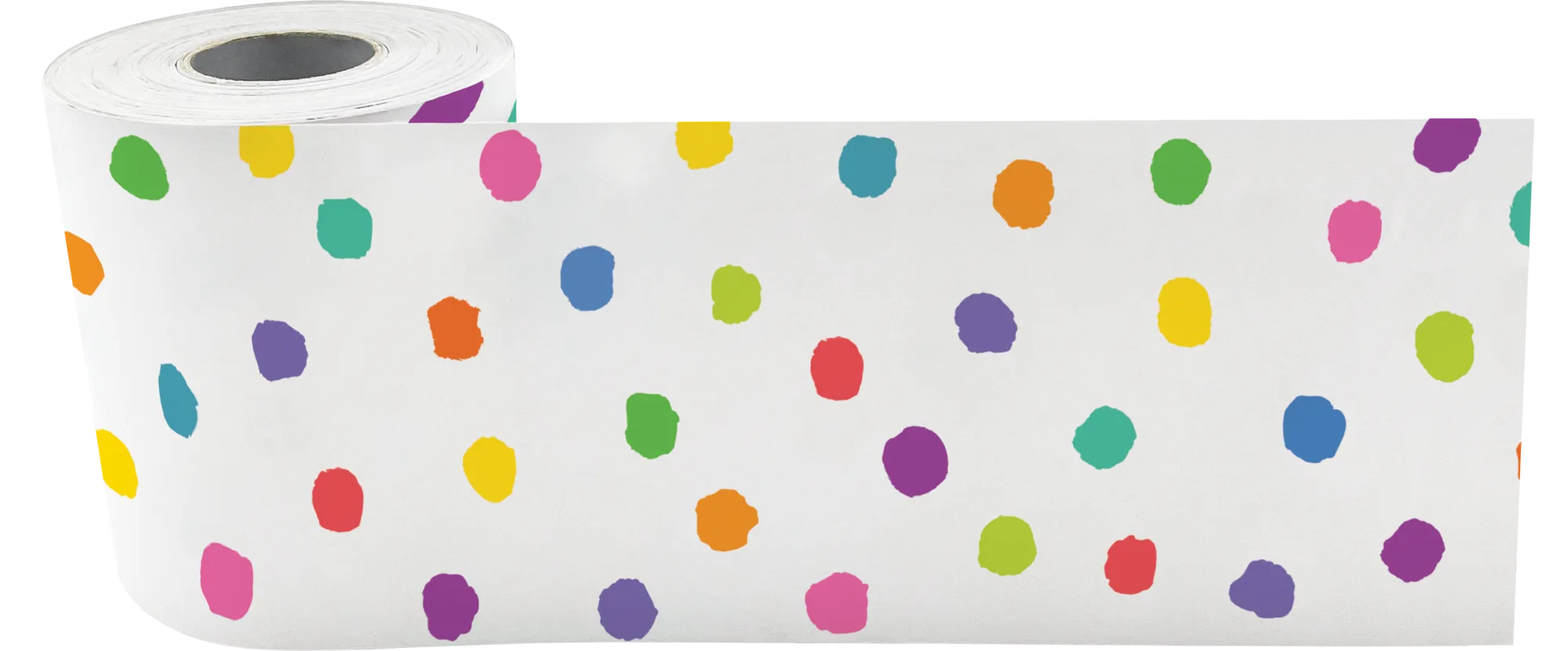 Colorful Painted Dots Straight Rolled Border Trim - Image 2