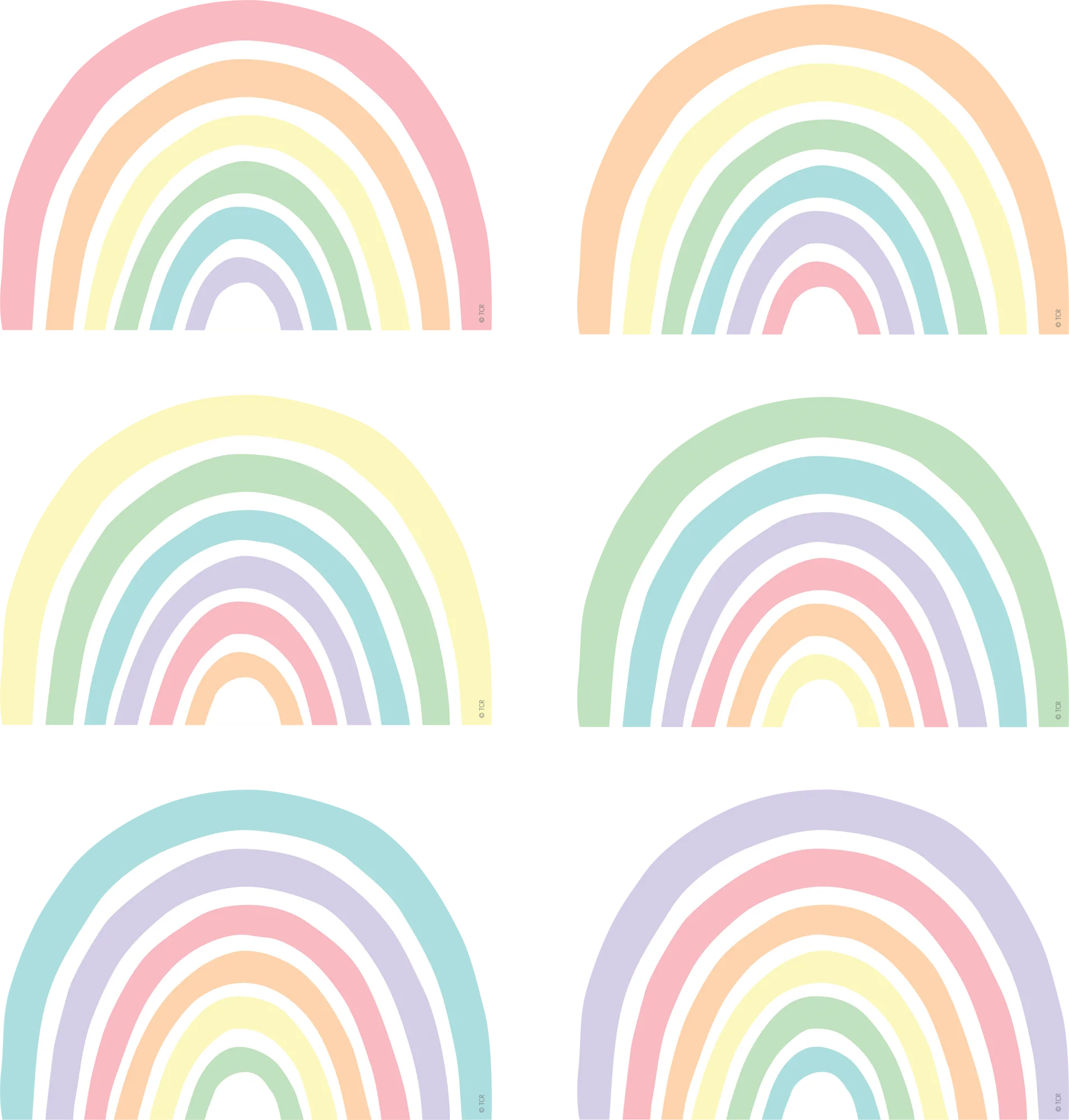 Pastel Pop Rainbows Accents