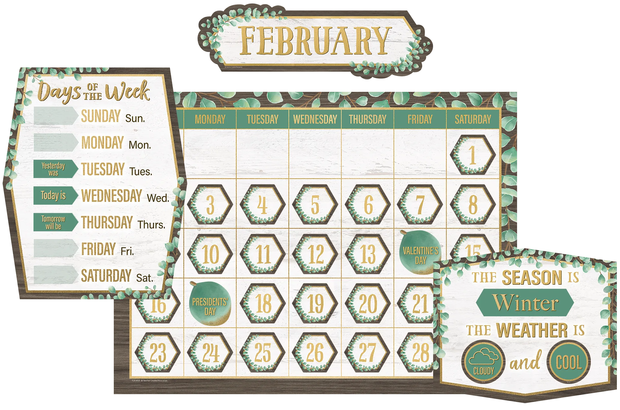 Eucalyptus Calendar Bulletin Board