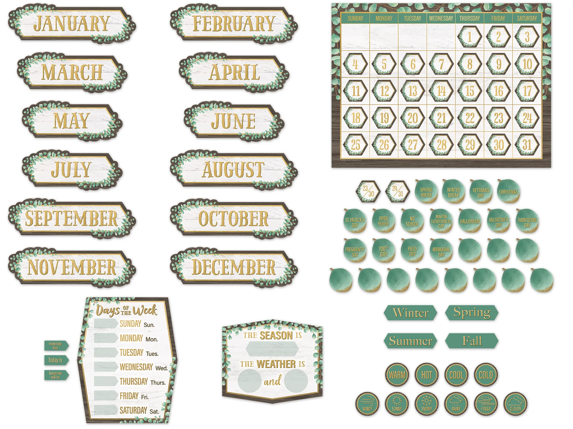 Eucalyptus Calendar Bulletin Board - Image 2