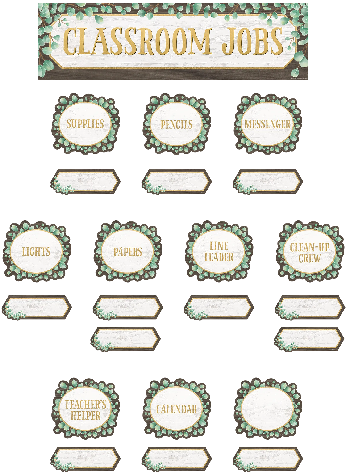 Eucalyptus Classroom Jobs Mini Bulletin Board