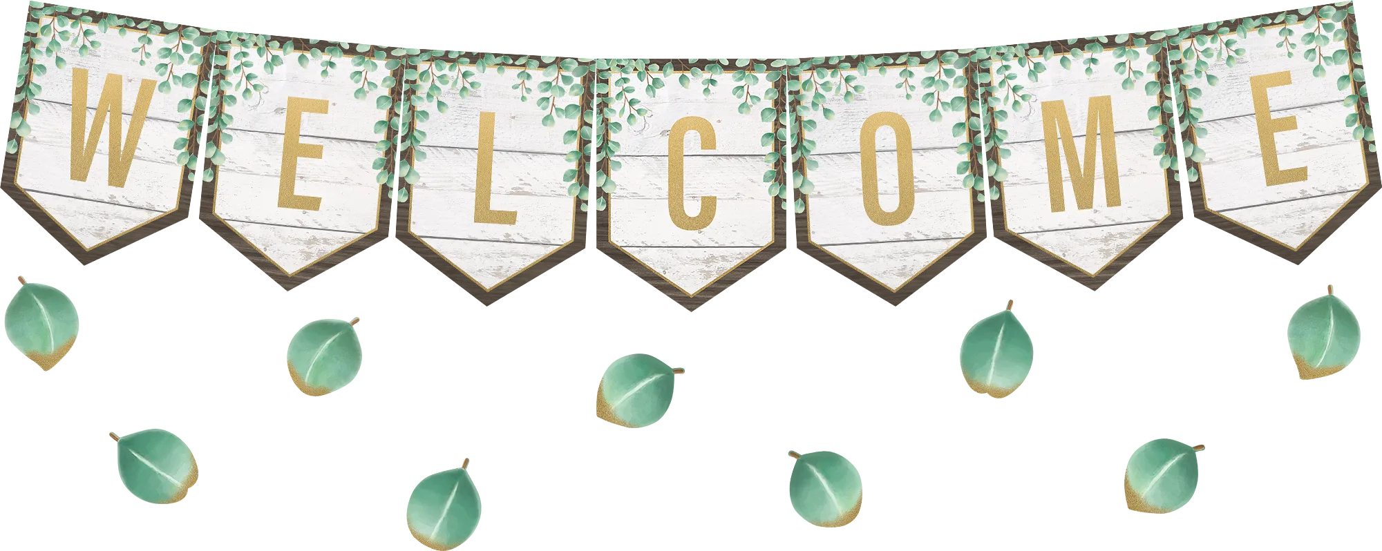 Eucalyptus Pennants Welcome Bulletin Board