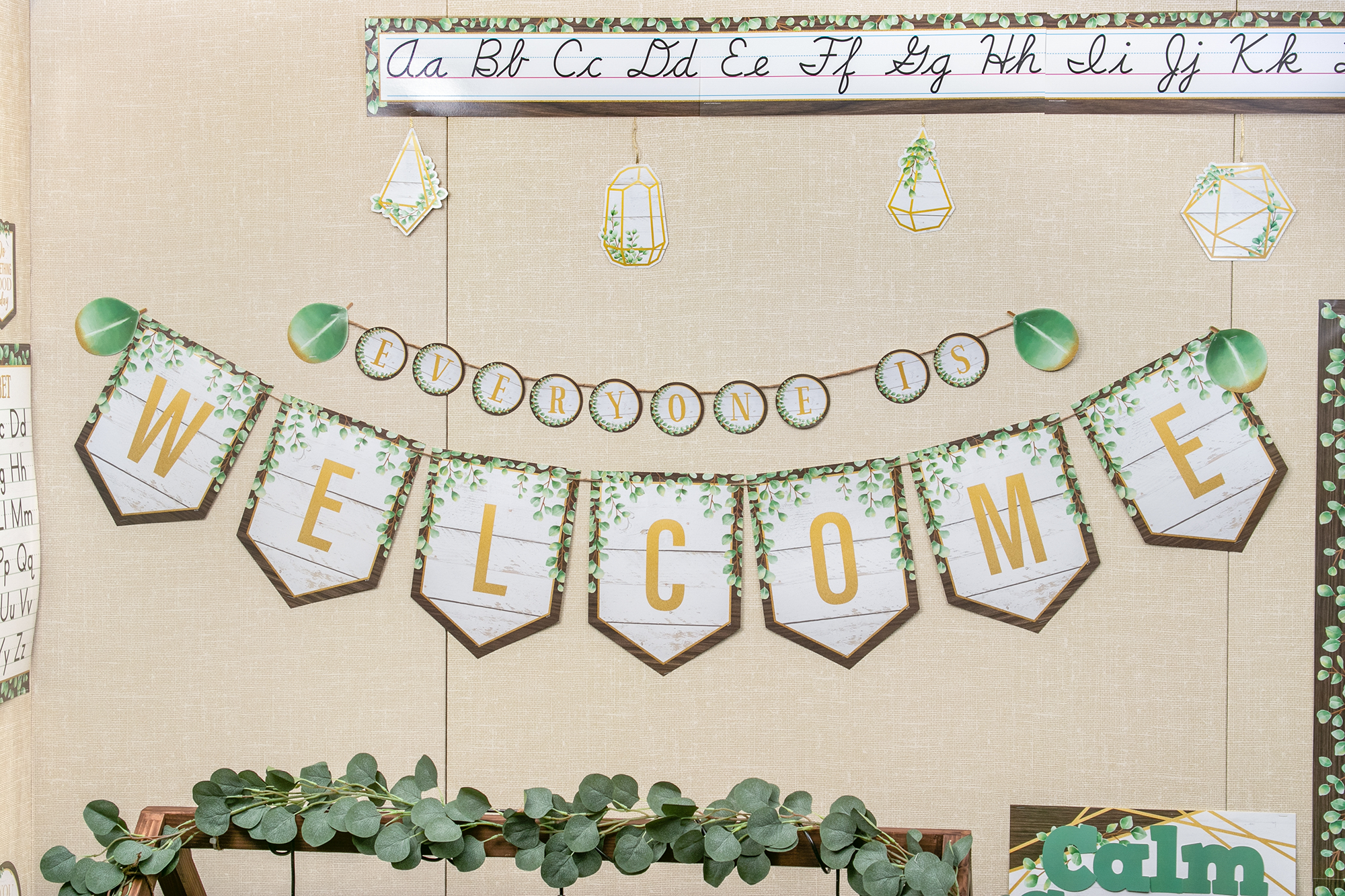 Eucalyptus Pennants Welcome Bulletin Board - Image 2