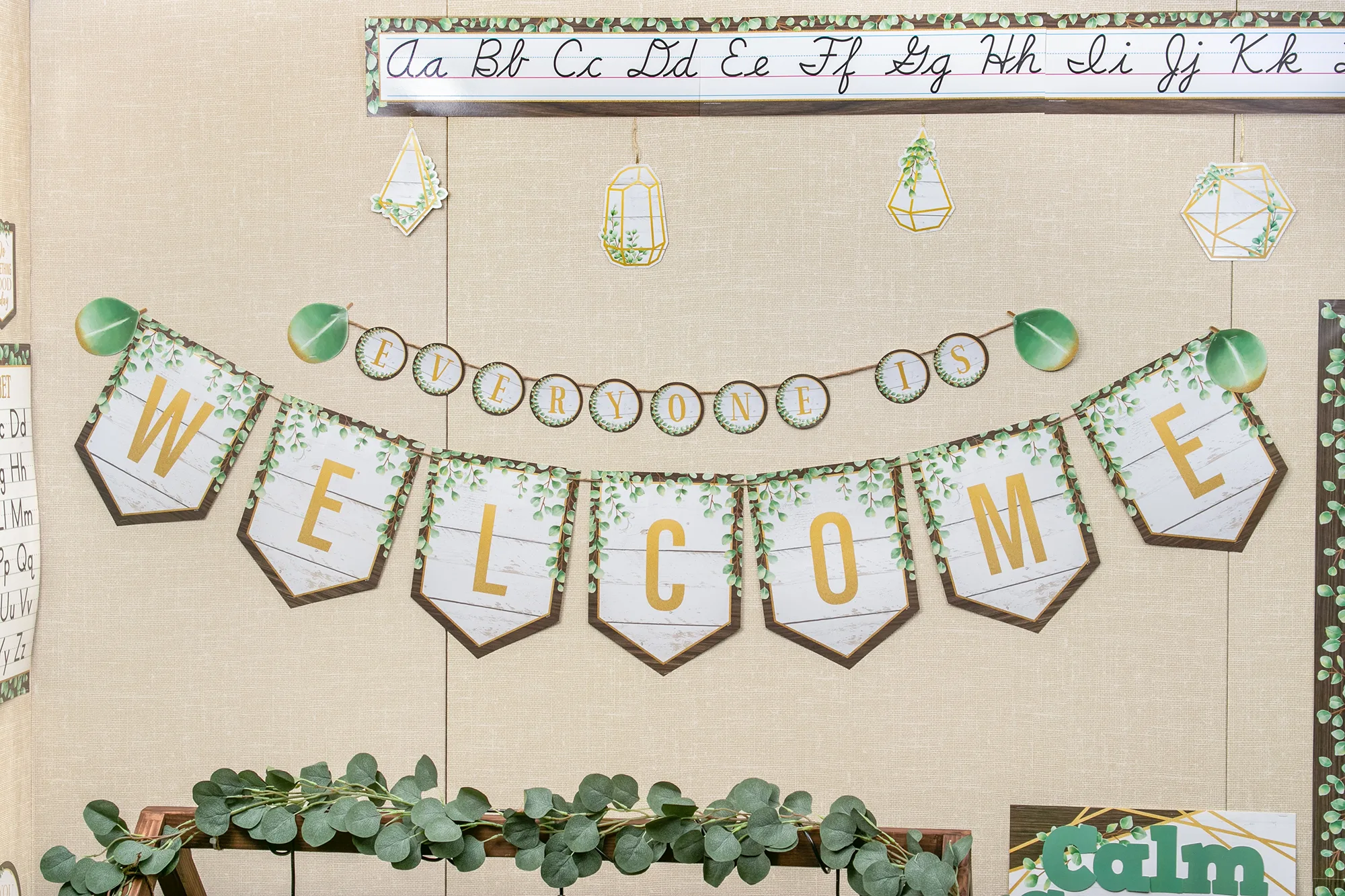 Eucalyptus Pennants Welcome Bulletin Board - Image 2
