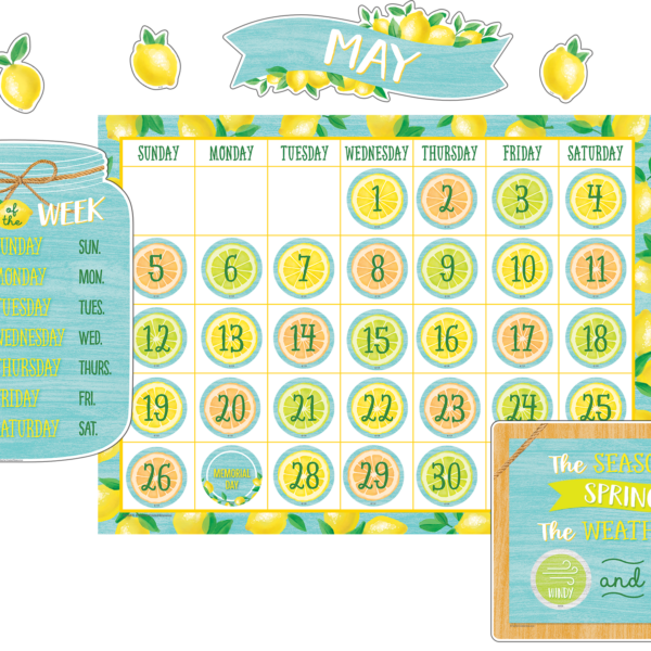 Lemon Zest Calendar Bulletin Board
