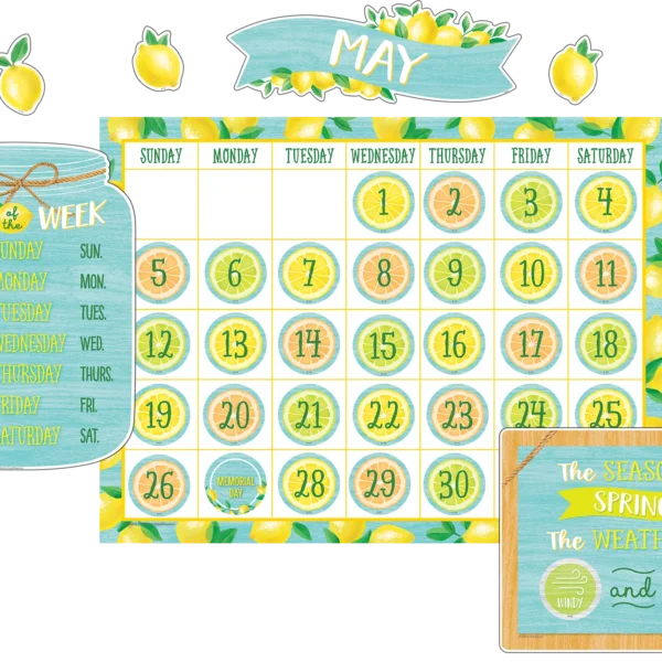 Lemon Zest Calendar Bulletin Board